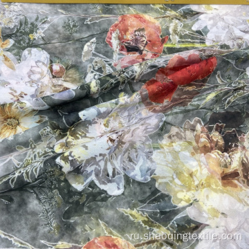 Быстрый сухой мягкий цветочный рисунок полиэфирная ткань
